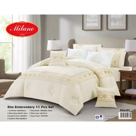 Milanobedlinen Comforter Elia Embroidery 11 Pcs Set 